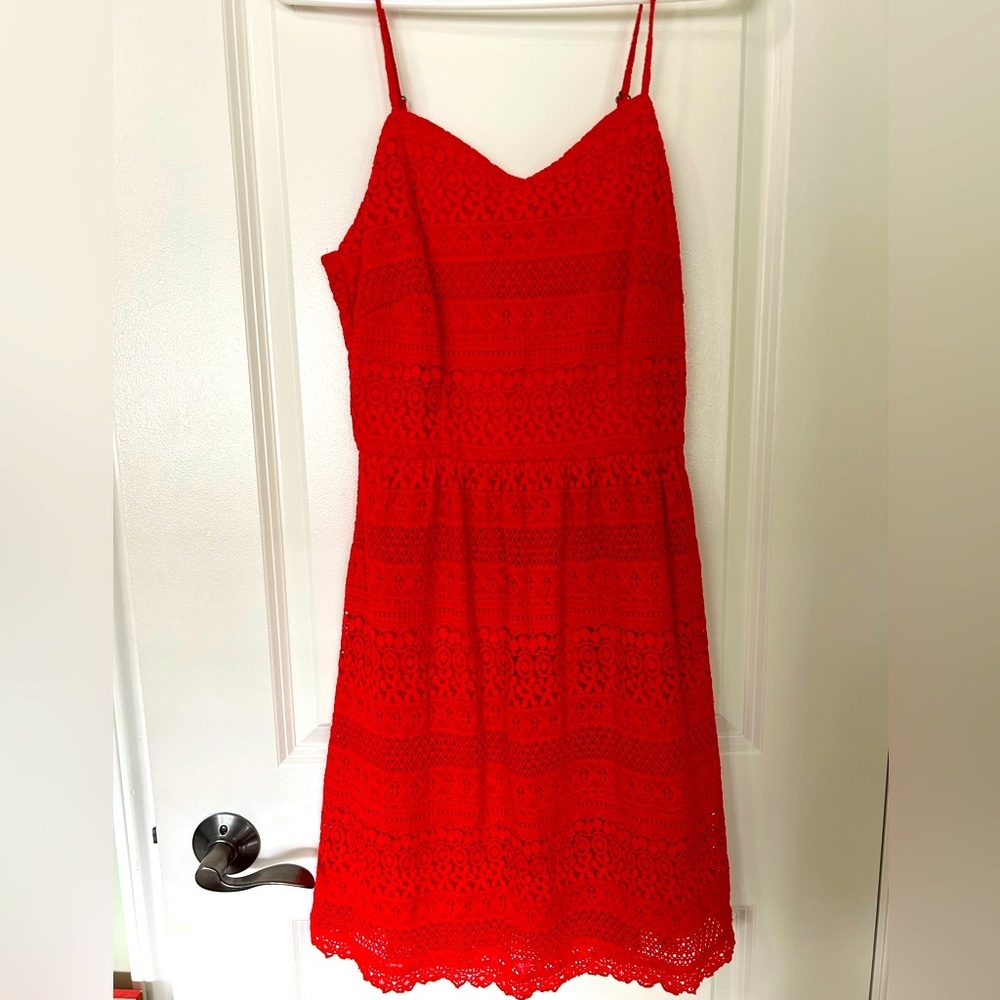 Elegant Red Lace Dress